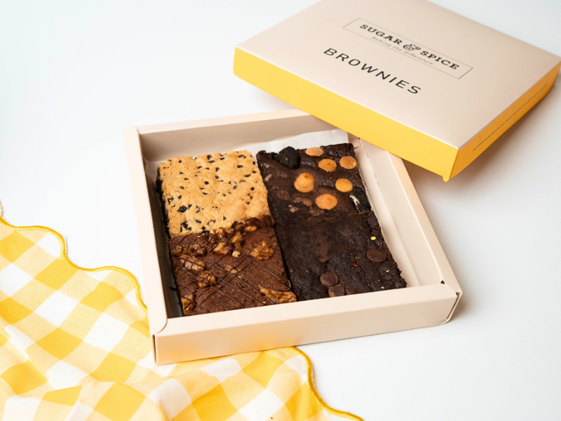 Eggless Assorted Brownies Box (Pack of 4) 🟢