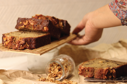 Banana Walnut Cake Slice 🟡